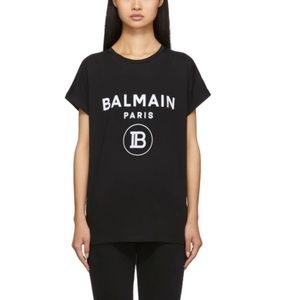 Authentic balmain black tee size 34 XS